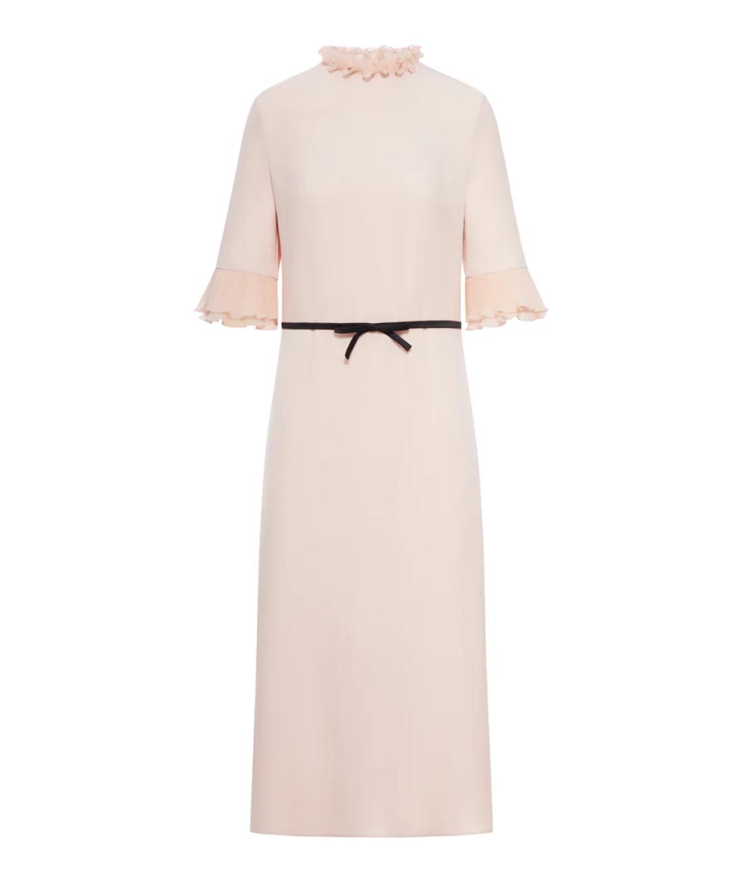 VALENTINO Розовое шелковое повседневное платье, фото 1
