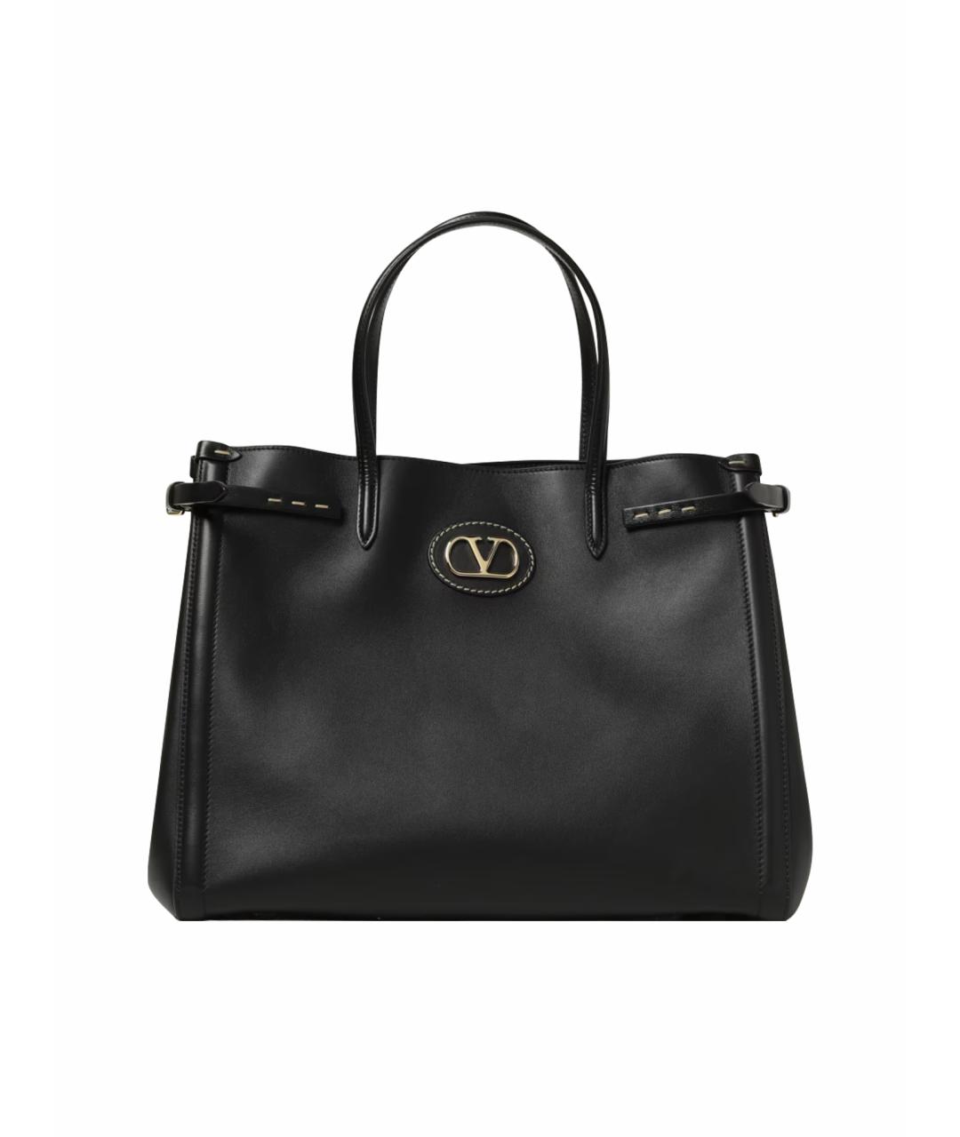 VALENTINO Черная кожаная сумка с короткими ручками, фото 6