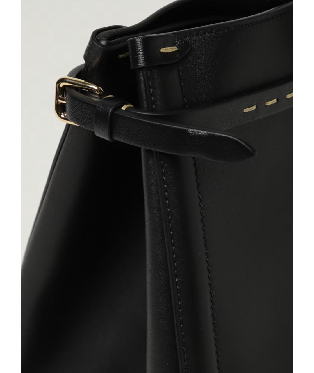 VALENTINO Черная кожаная сумка с короткими ручками, фото 4