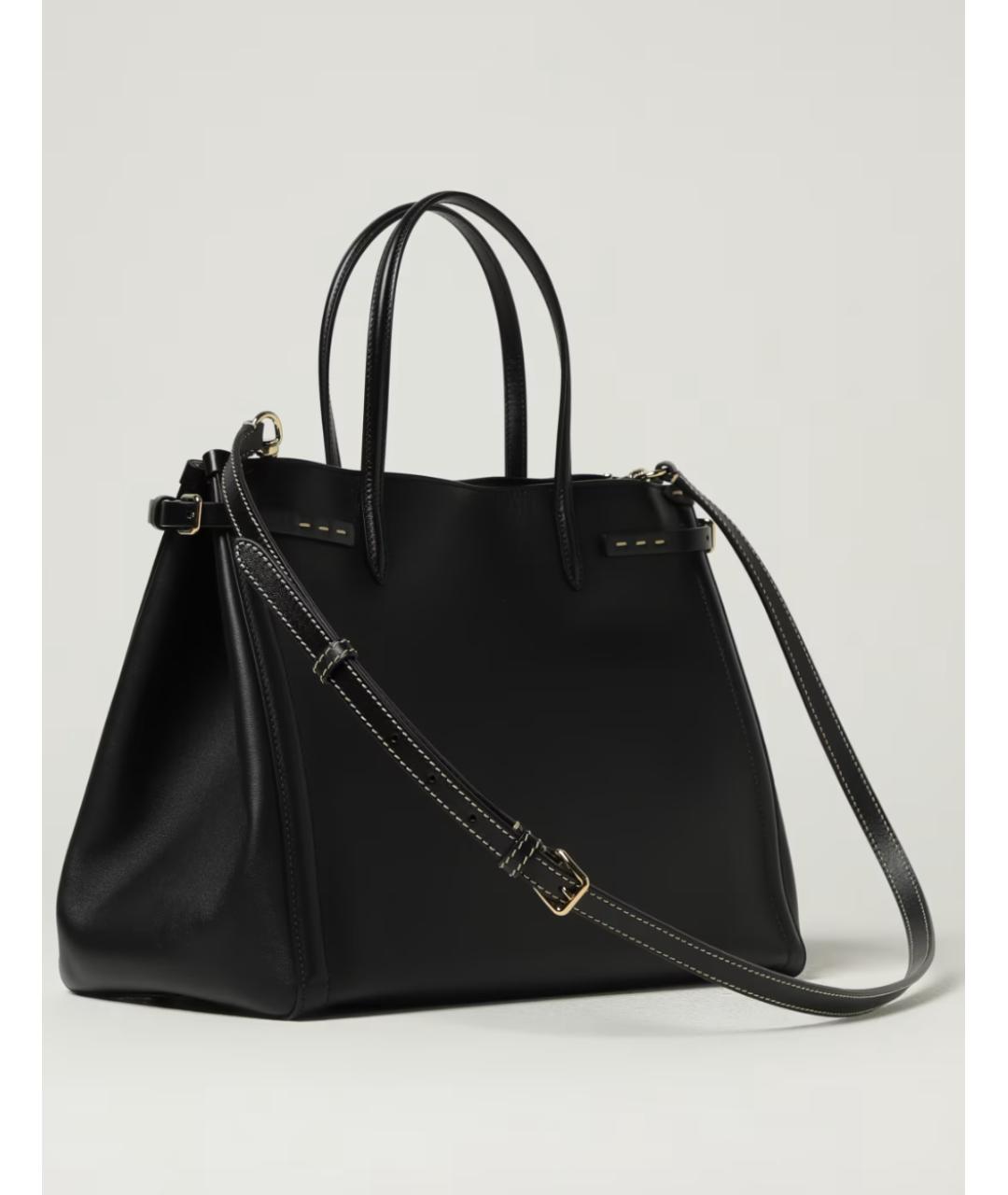 VALENTINO Черная кожаная сумка с короткими ручками, фото 3