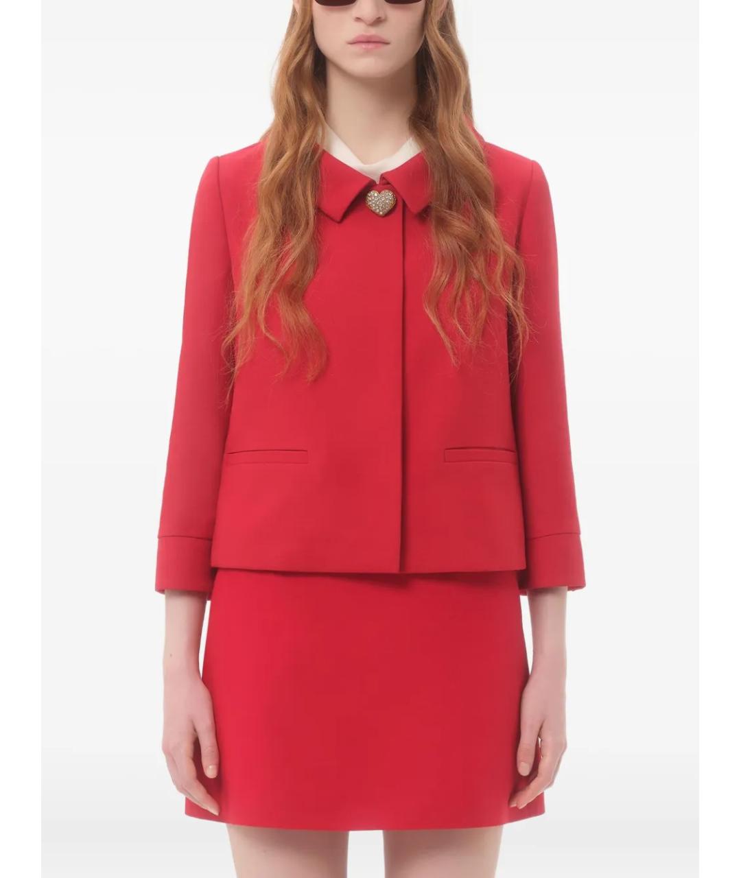 VALENTINO Красный шерстяной жакет/пиджак, фото 4