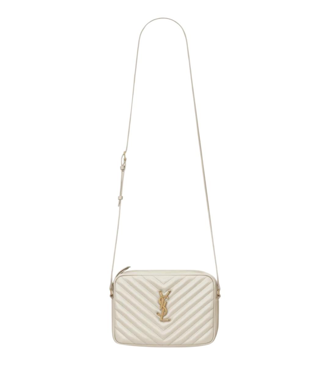 SAINT LAURENT Белая кожаная сумка через плечо, фото 1