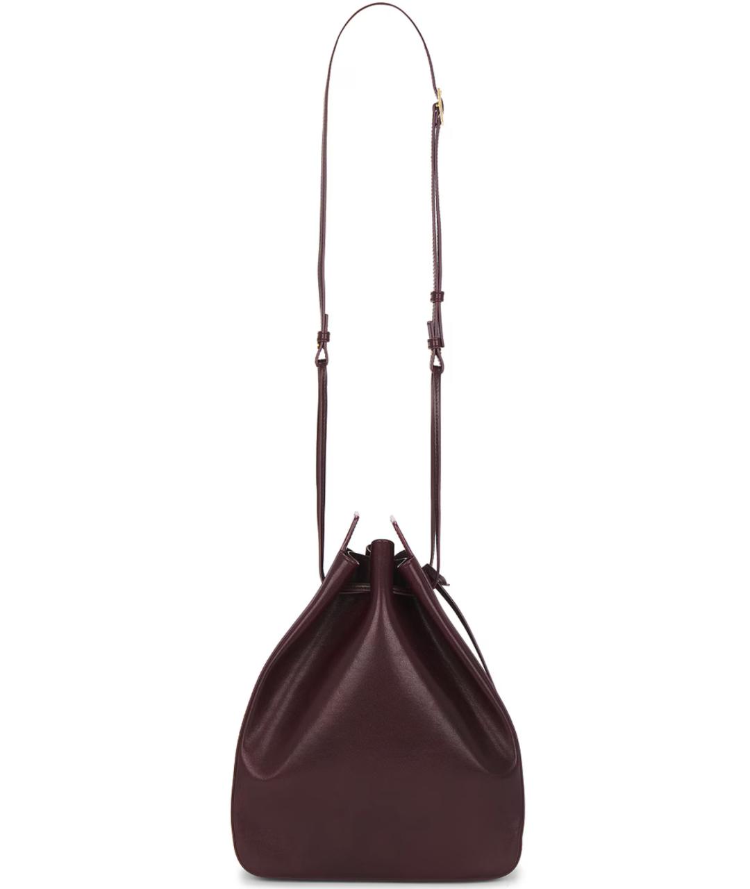 SAINT LAURENT Бордовая кожаная сумка тоут, фото 3
