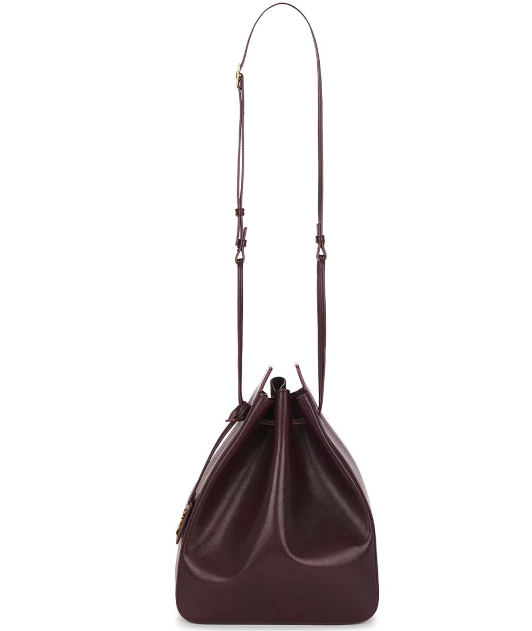 SAINT LAURENT Бордовая кожаная сумка тоут, фото 1