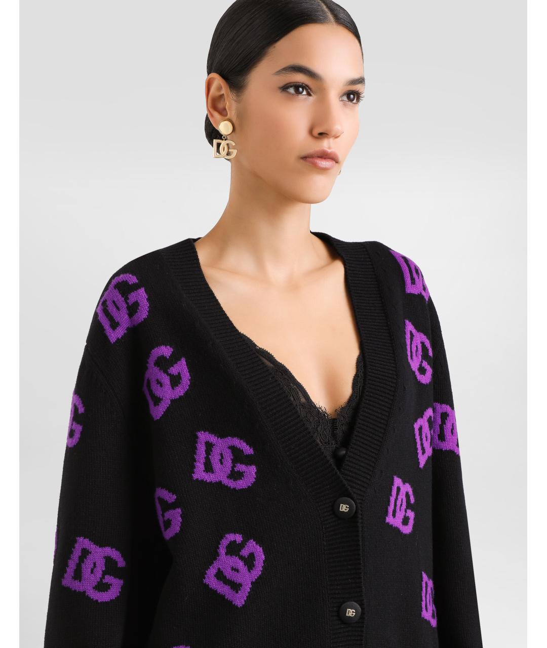 DOLCE&GABBANA Черный шерстяной кардиган, фото 4