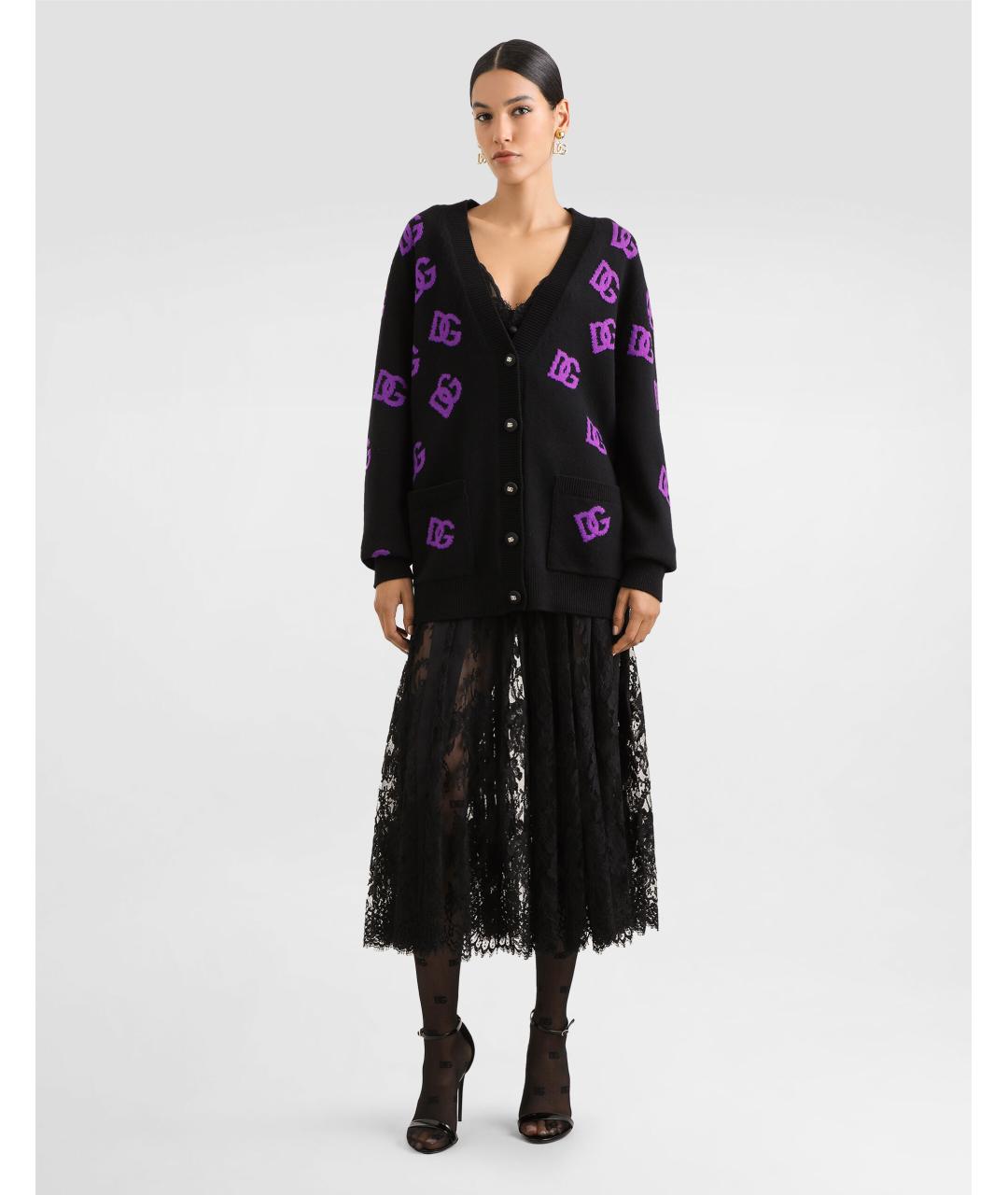 DOLCE&GABBANA Черный шерстяной кардиган, фото 2