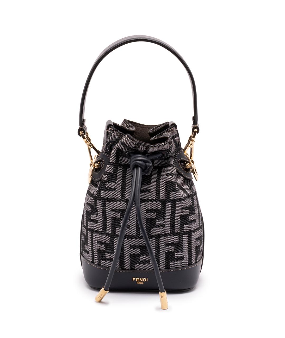 FENDI Черная деним сумка тоут, фото 1