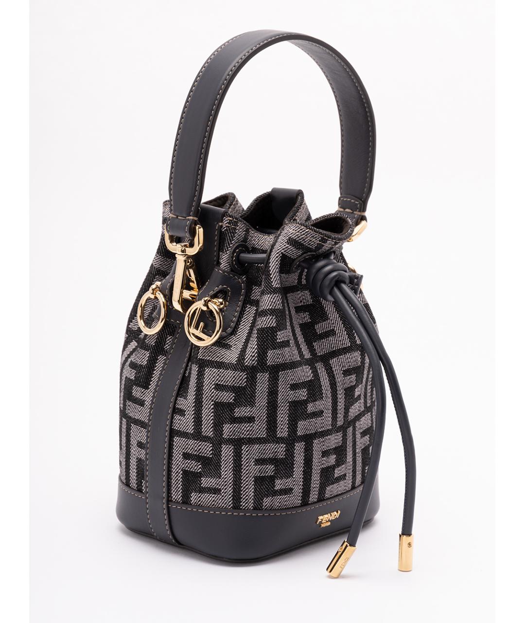 FENDI Черная деним сумка тоут, фото 3