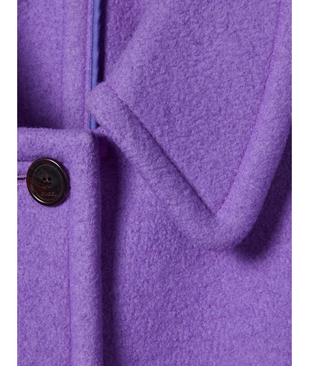 GUCCI Фиолетовое шерстяное пальто, фото 6