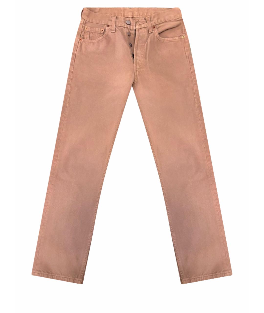 LEVI'S Бежевые хлопковые прямые джинсы, фото 1