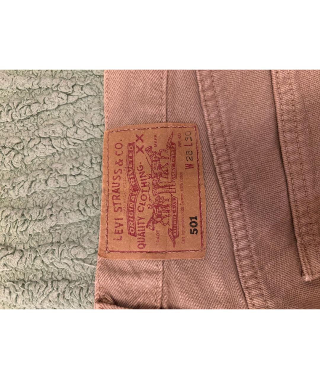 LEVI'S Бежевые хлопковые прямые джинсы, фото 3
