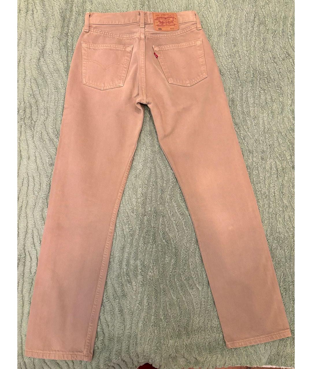 LEVI'S Бежевые хлопковые прямые джинсы, фото 2