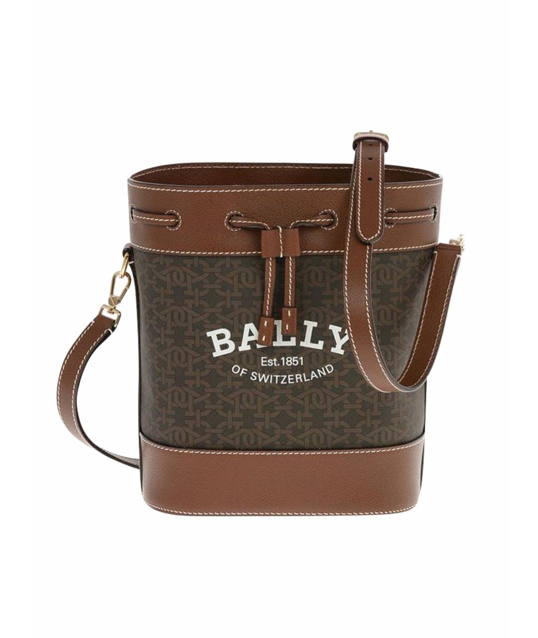 BALLY Коричневая кожаная сумка через плечо, фото 1