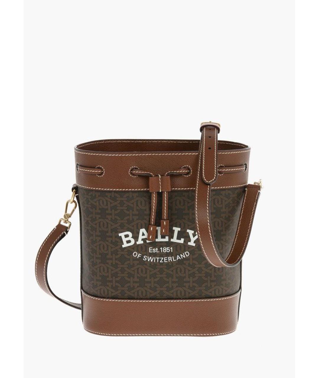 BALLY Коричневая кожаная сумка через плечо, фото 6