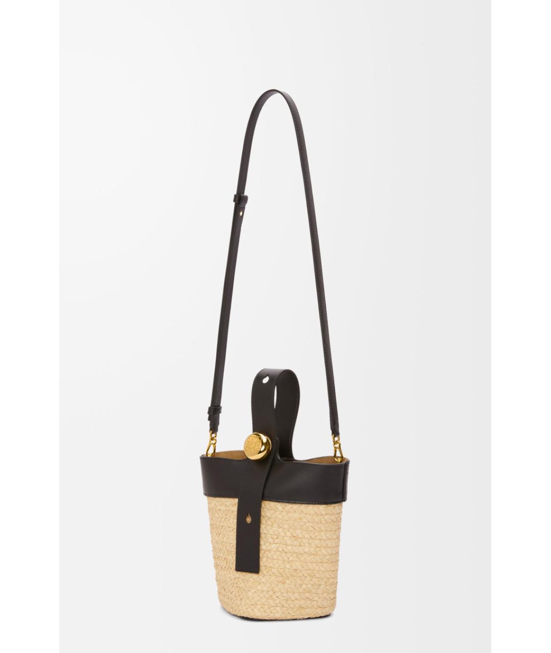 LOEWE Бежевая пелетеная сумка тоут, фото 5