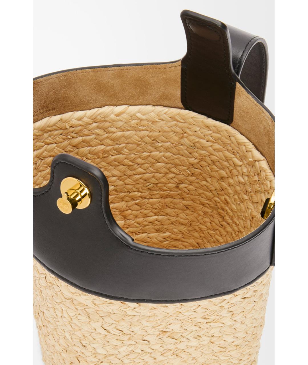 LOEWE Бежевая пелетеная сумка тоут, фото 7