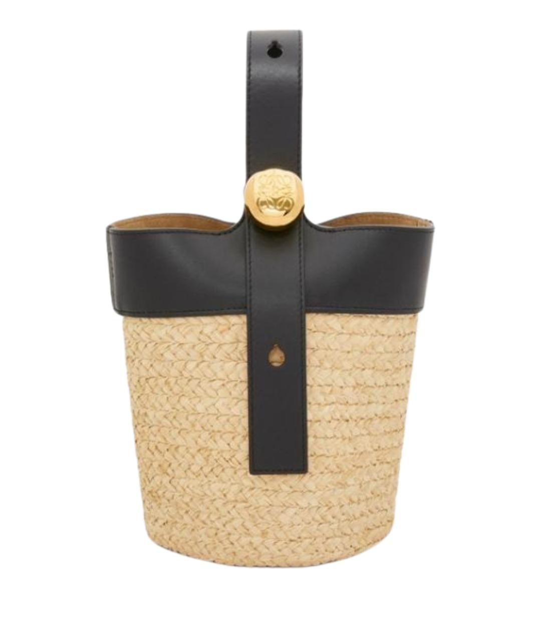 LOEWE Бежевая пелетеная сумка тоут, фото 1