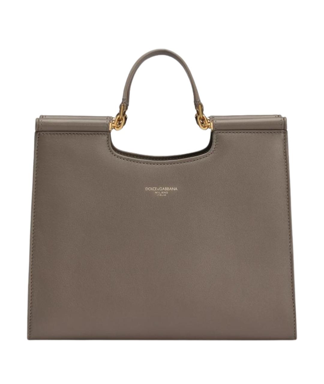 DOLCE&GABBANA Серая кожаная сумка тоут, фото 1
