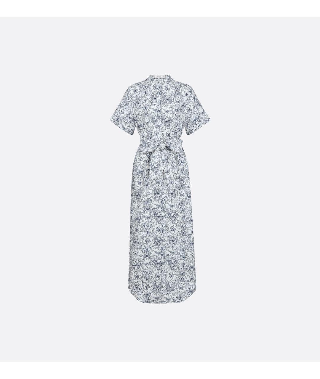 CHRISTIAN DIOR Голубое шелковое повседневное платье, фото 3