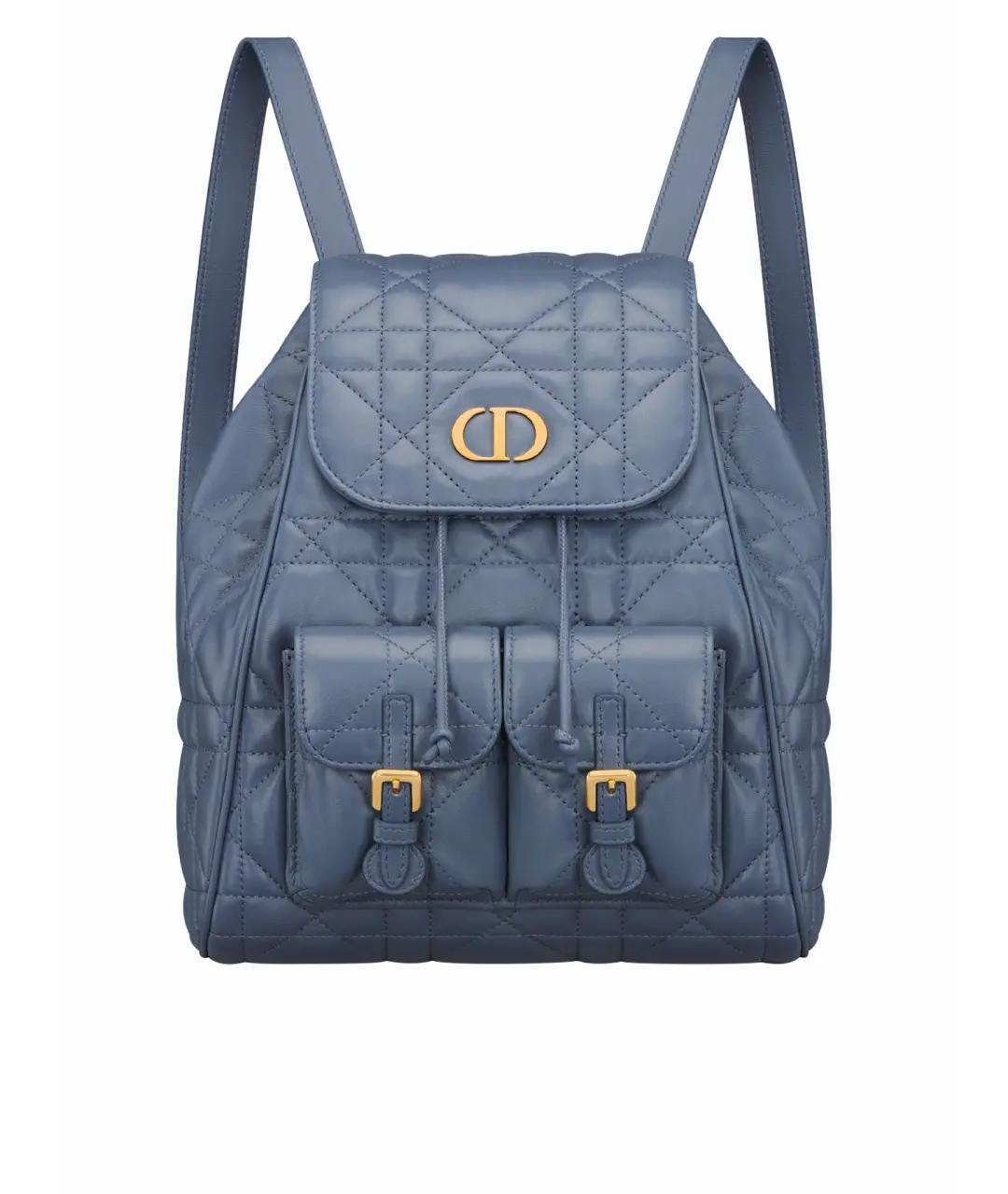 CHRISTIAN DIOR Синий кожаный рюкзак, фото 1