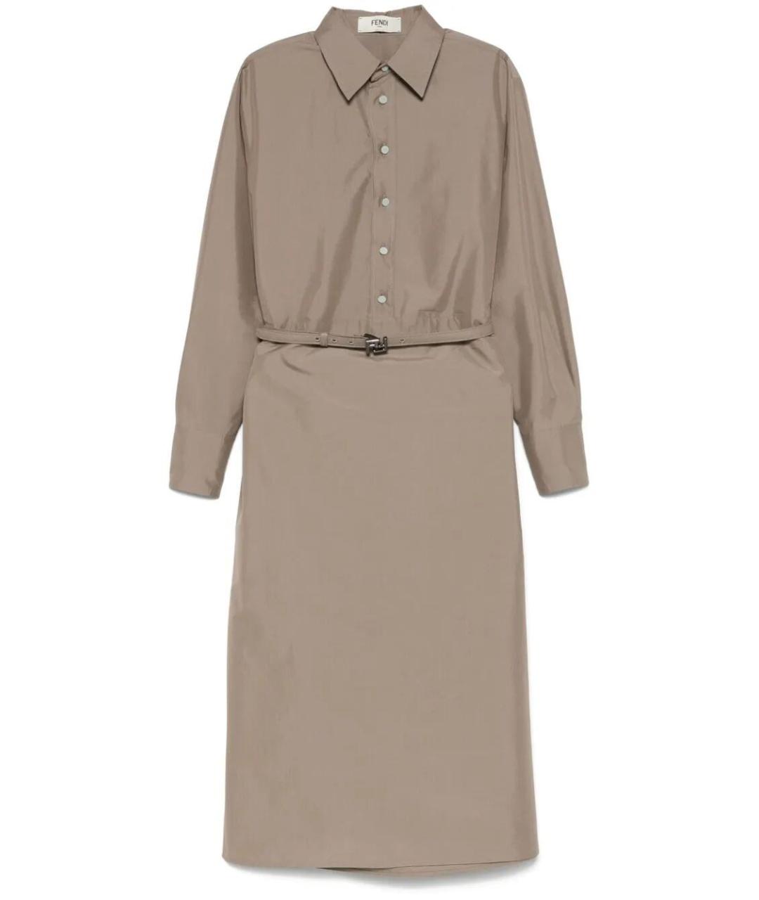 FENDI Серое хлопковое повседневное платье, фото 1