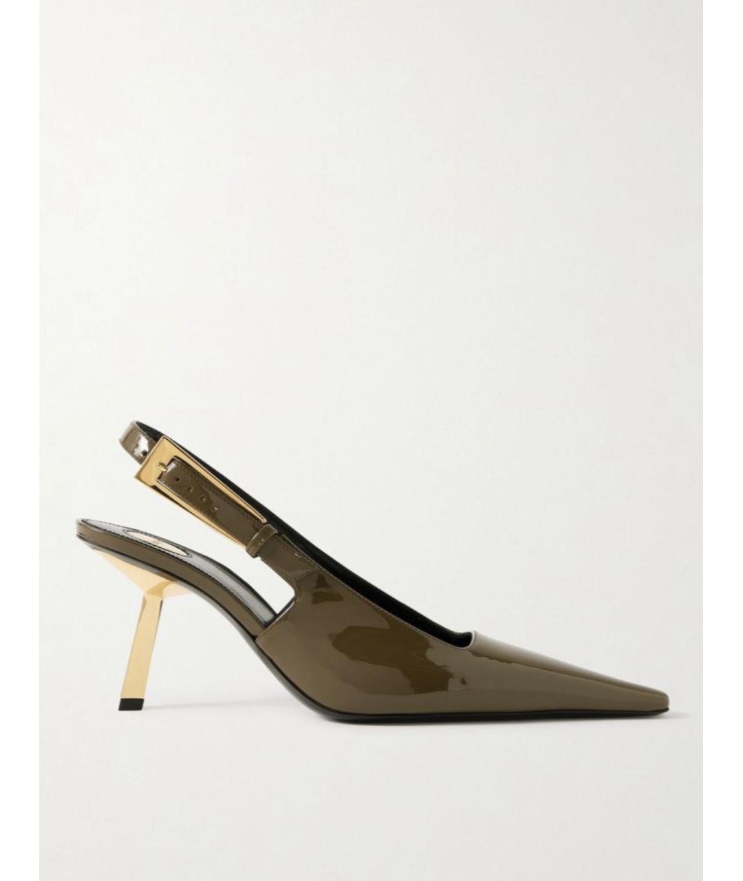 SAINT LAURENT Зеленые туфли из лакированной кожи, фото 5