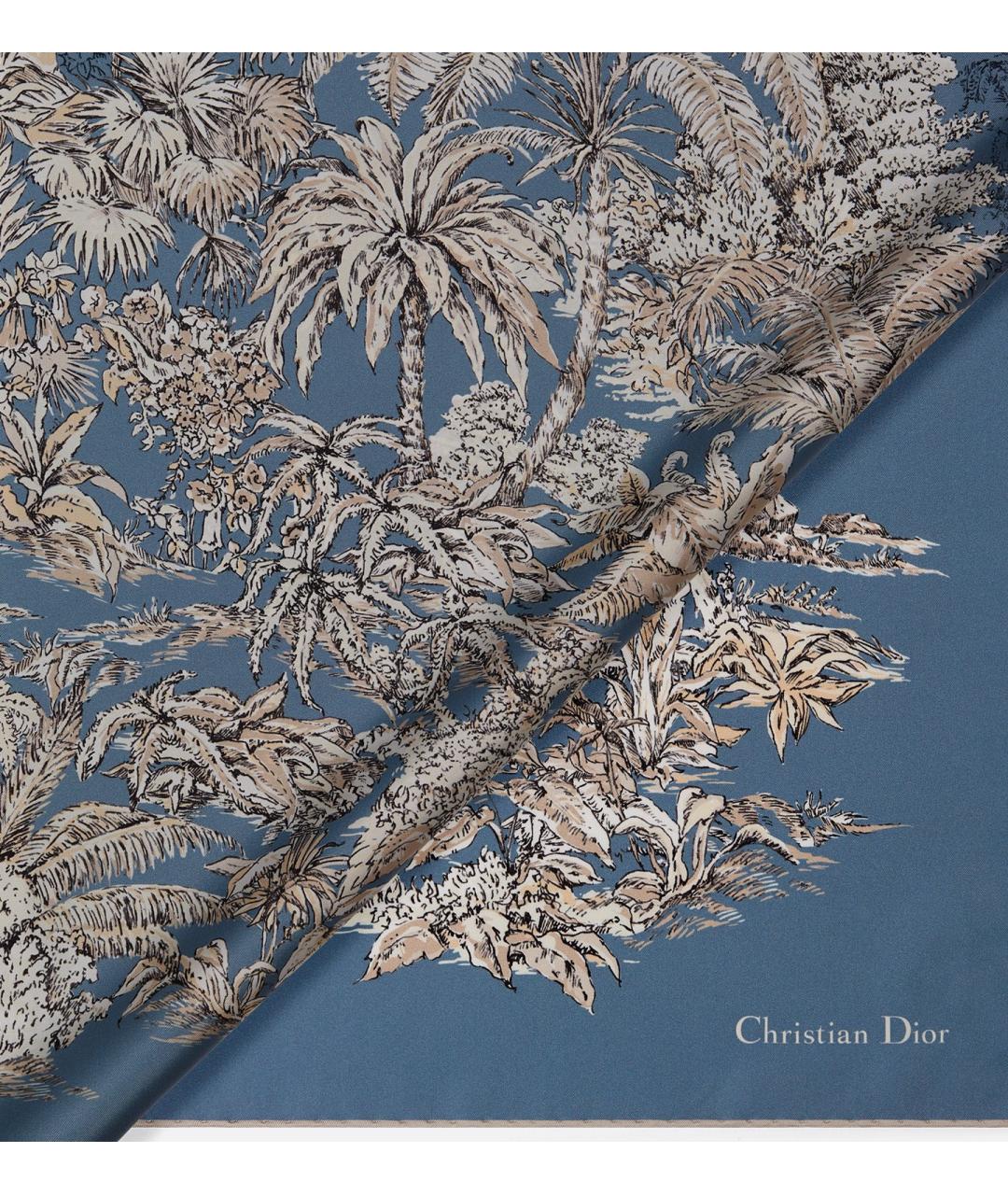 CHRISTIAN DIOR Синий шелковый платок, фото 2