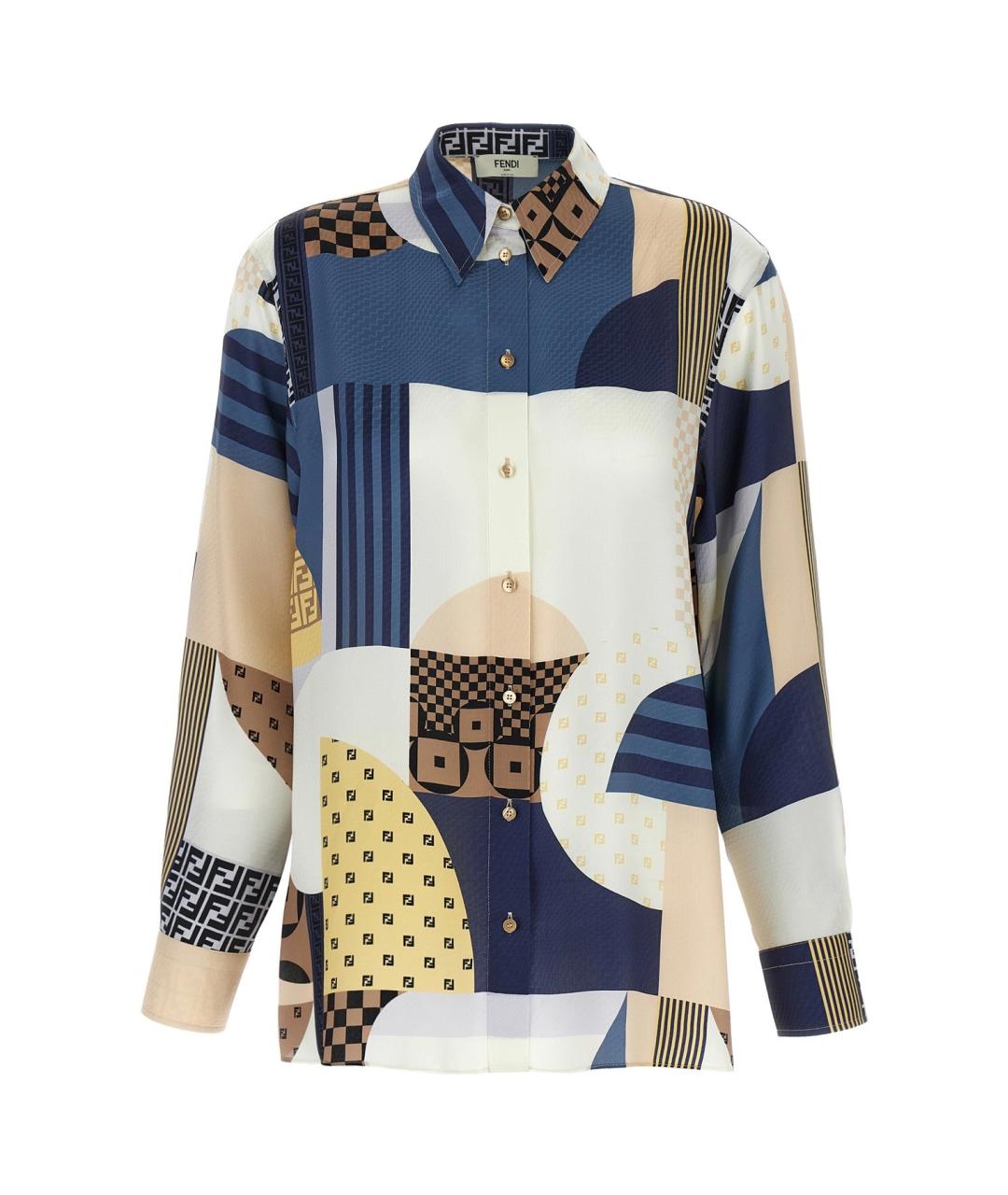FENDI Мульти шелковая рубашка, фото 1