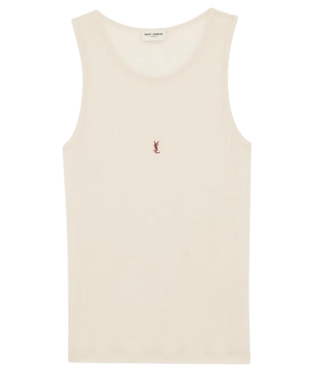 SAINT LAURENT Бежевая шерстяная майка, фото 1