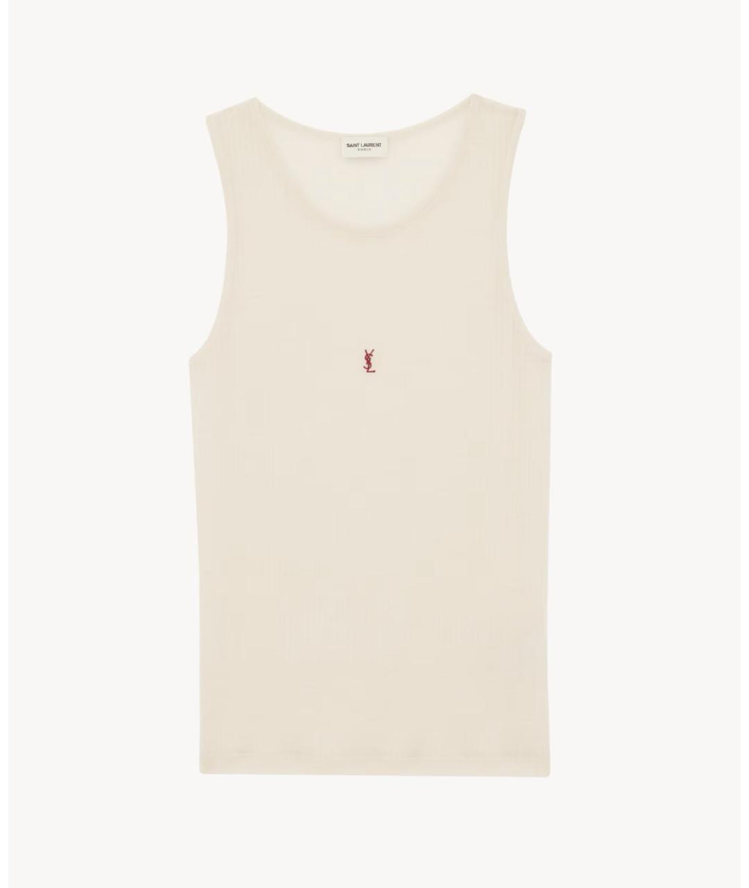 SAINT LAURENT Бежевая шерстяная майка, фото 4