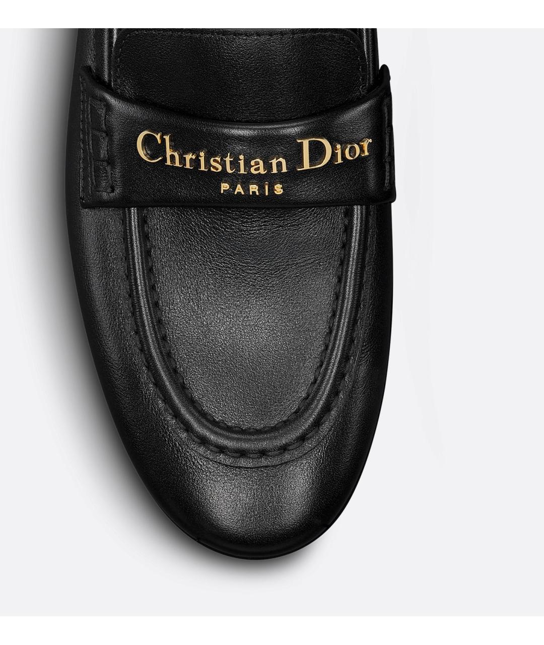 CHRISTIAN DIOR Черные кожаные лоферы, фото 5