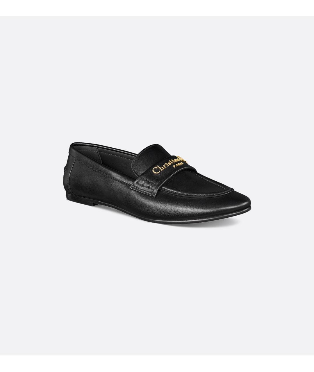 CHRISTIAN DIOR Черные кожаные лоферы, фото 2