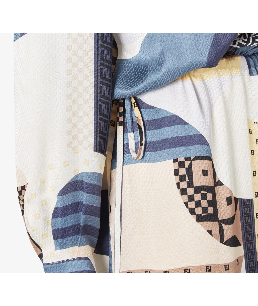 FENDI Мульти шелковое повседневное платье, фото 3
