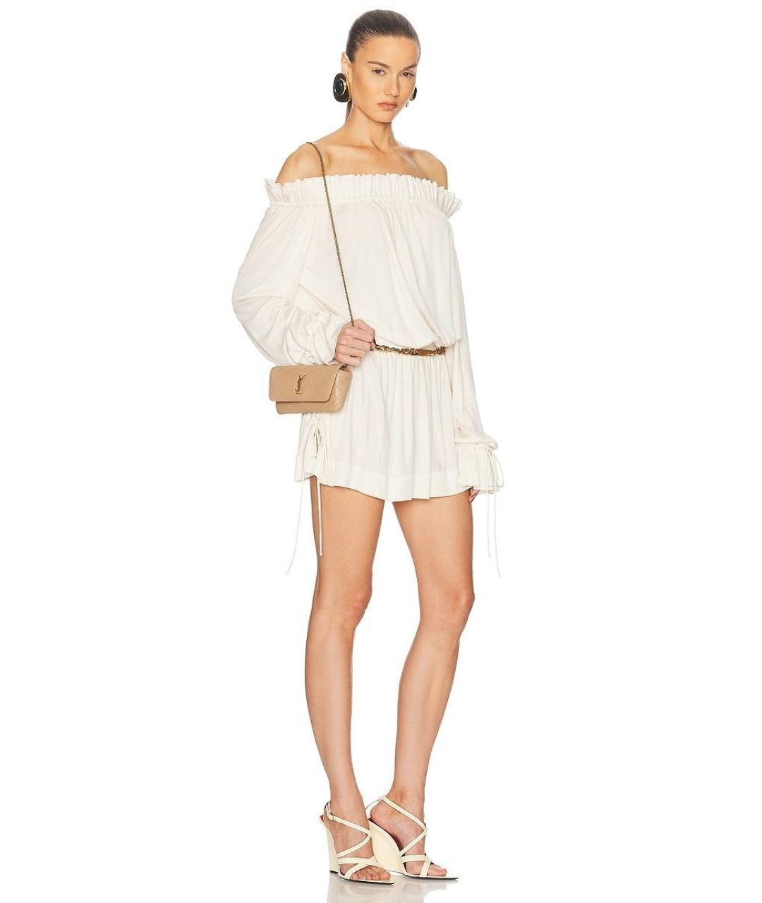 SAINT LAURENT Коричневая кожаная сумка через плечо, фото 5