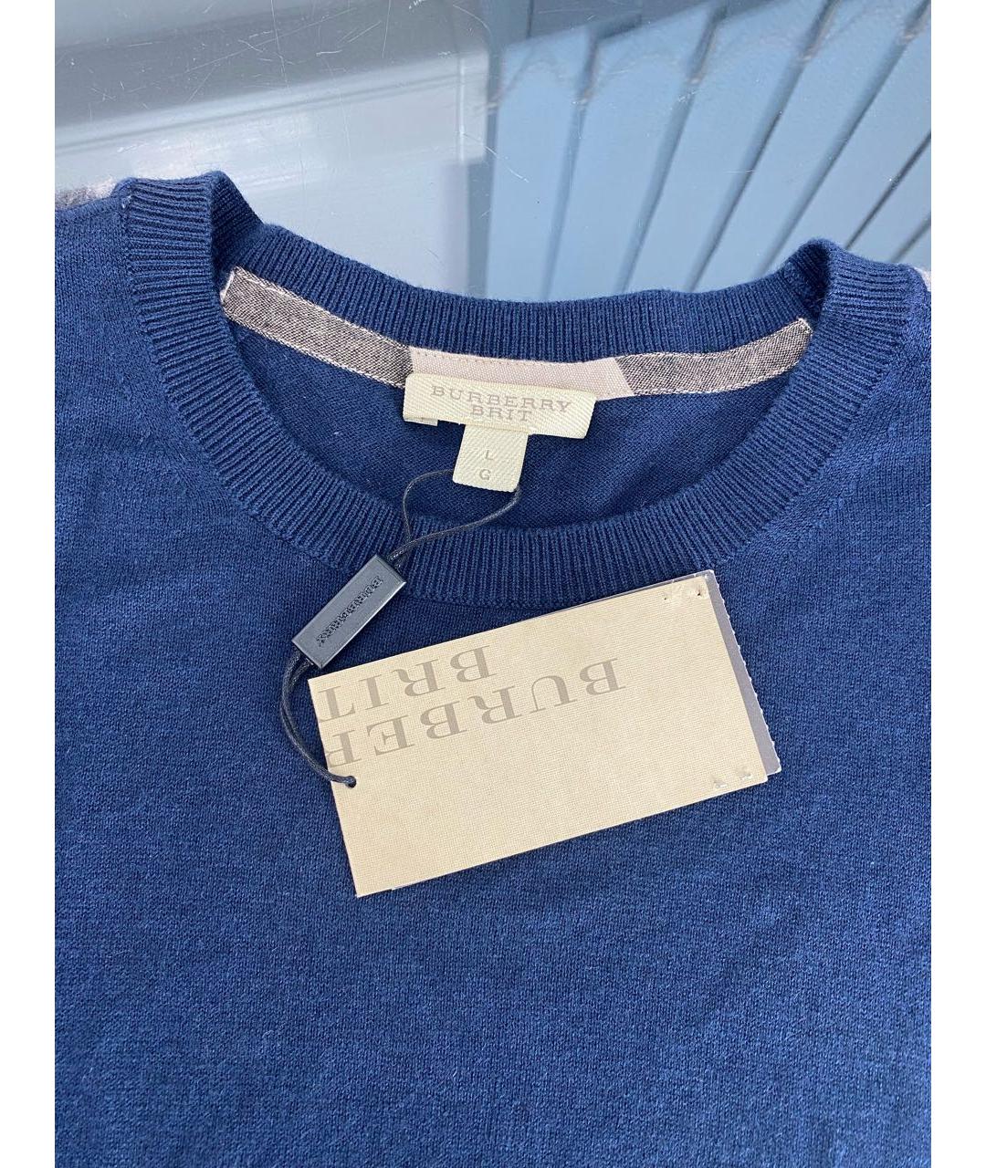 BURBERRY Темно-синий кашемировый джемпер / свитер, фото 3