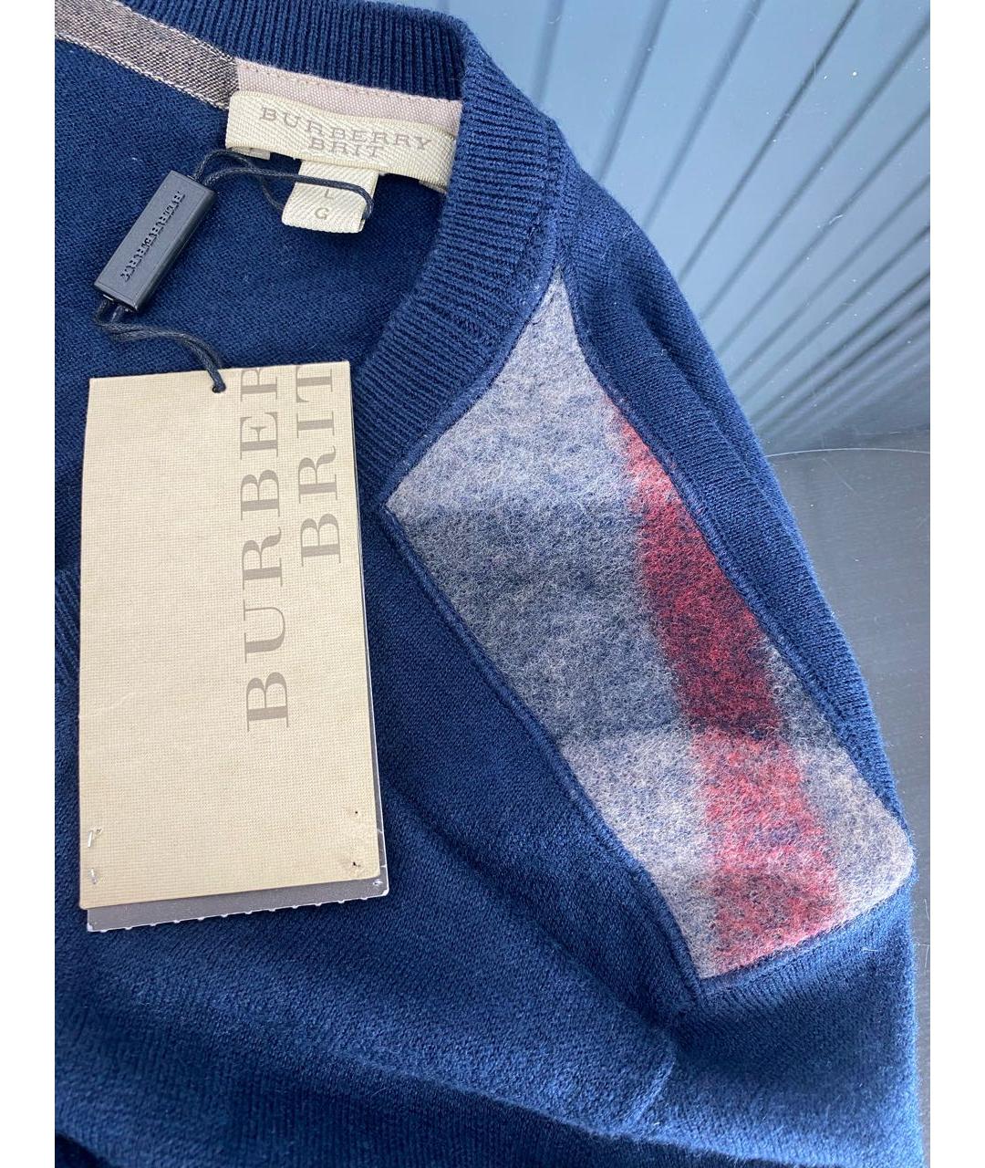 BURBERRY Темно-синий кашемировый джемпер / свитер, фото 4