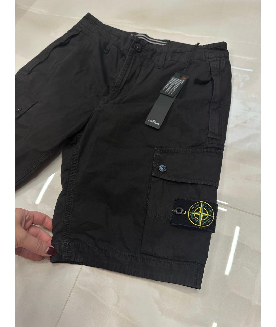 STONE ISLAND Черные шорты, фото 2