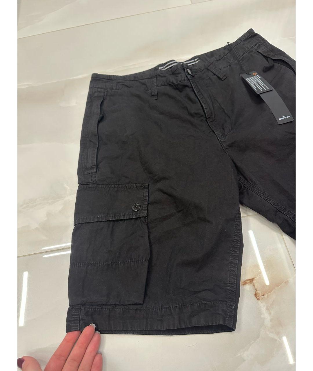 STONE ISLAND Черные шорты, фото 3