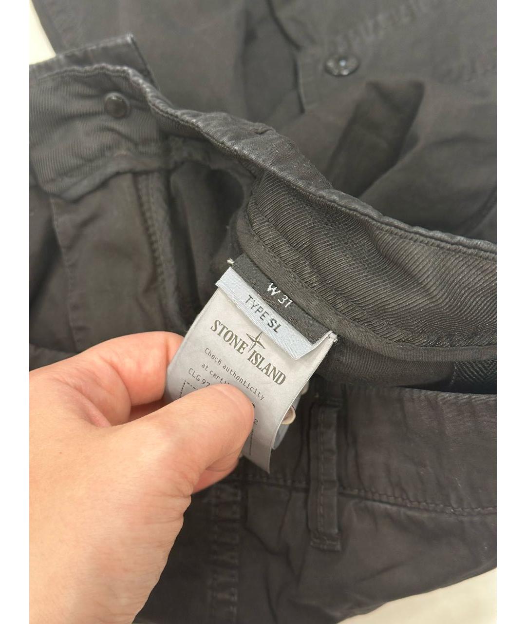 STONE ISLAND Черные шорты, фото 4