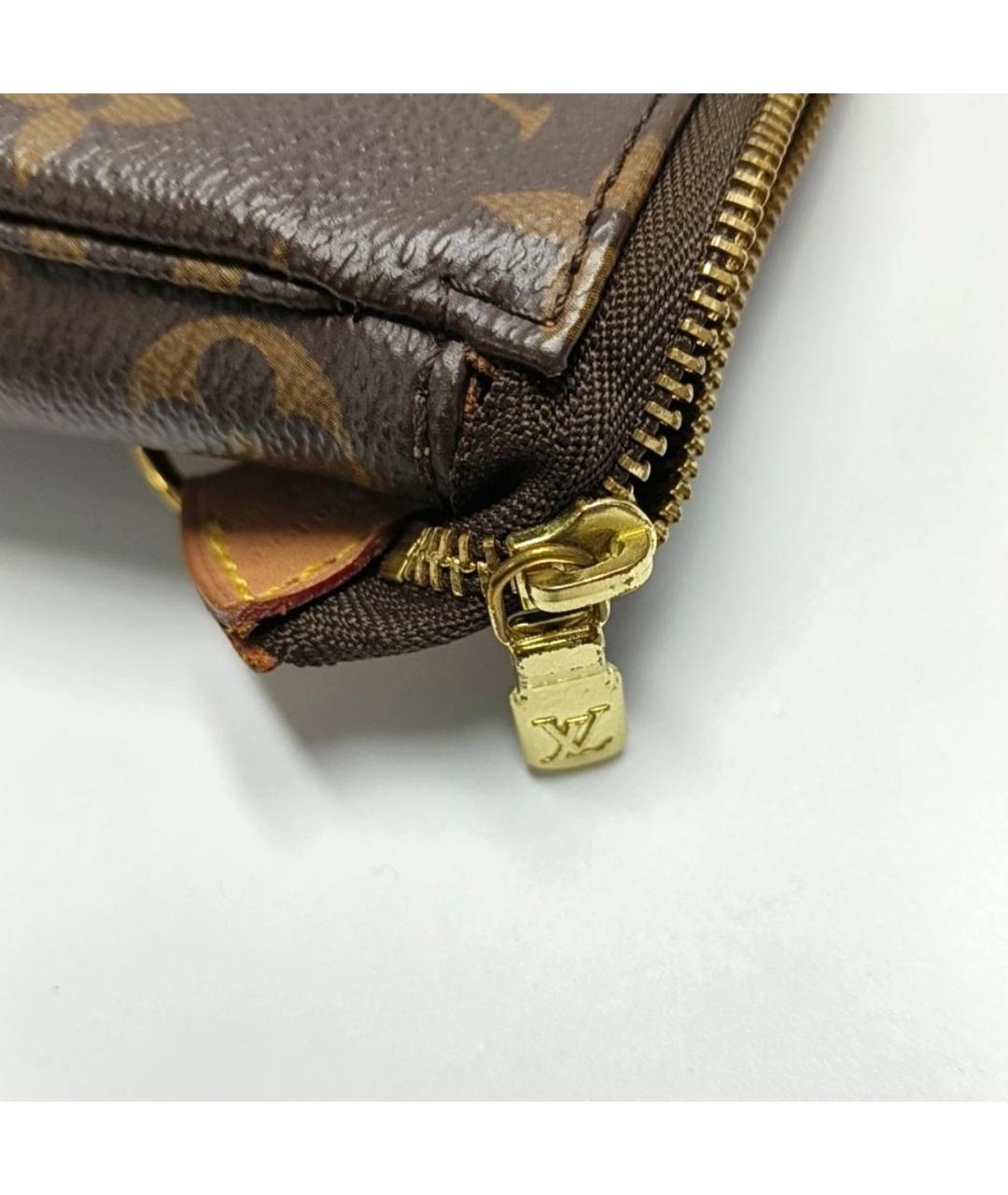 LOUIS VUITTON Коричневая кожаная сумка с короткими ручками, фото 6