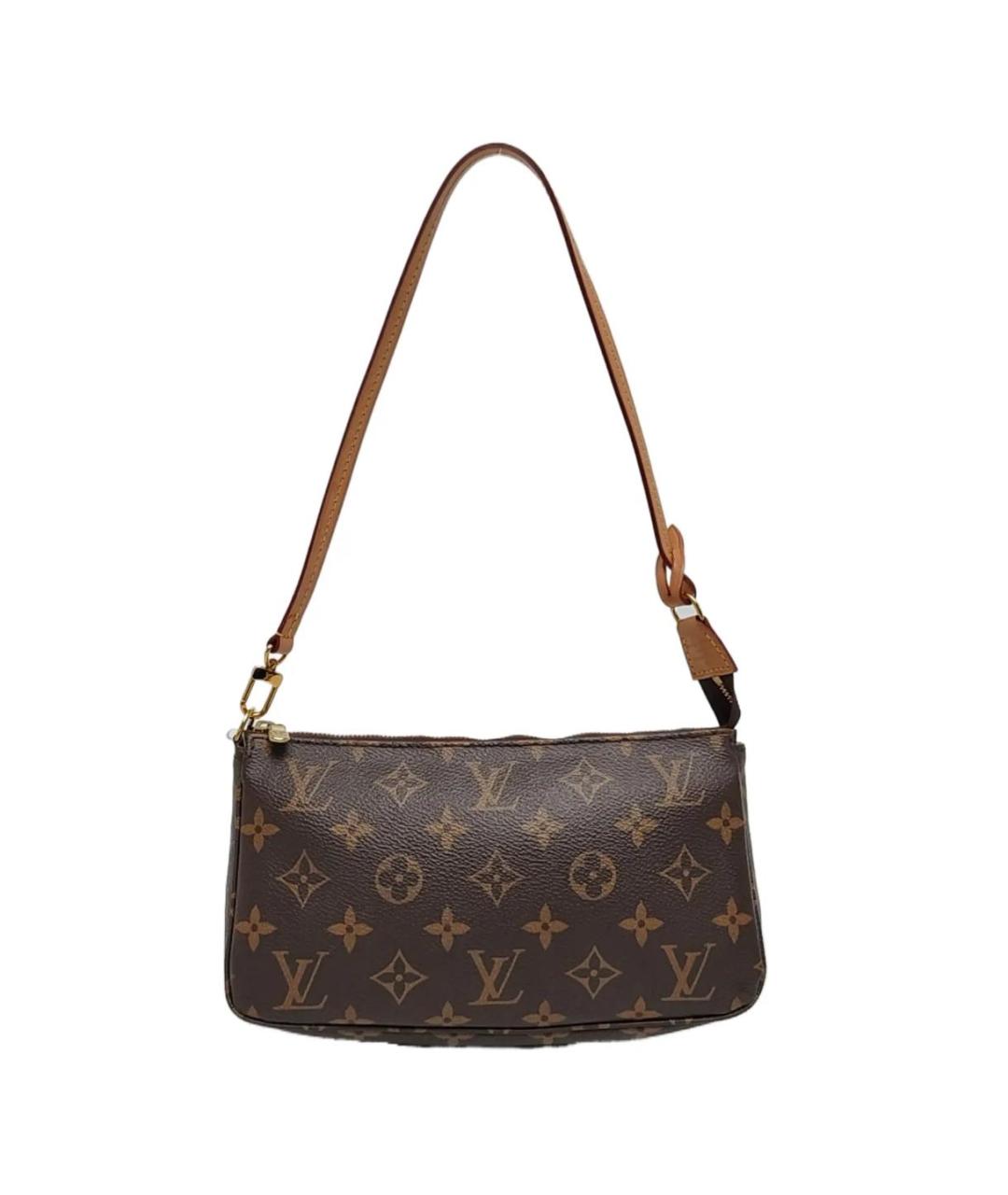 LOUIS VUITTON Коричневая кожаная сумка с короткими ручками, фото 1