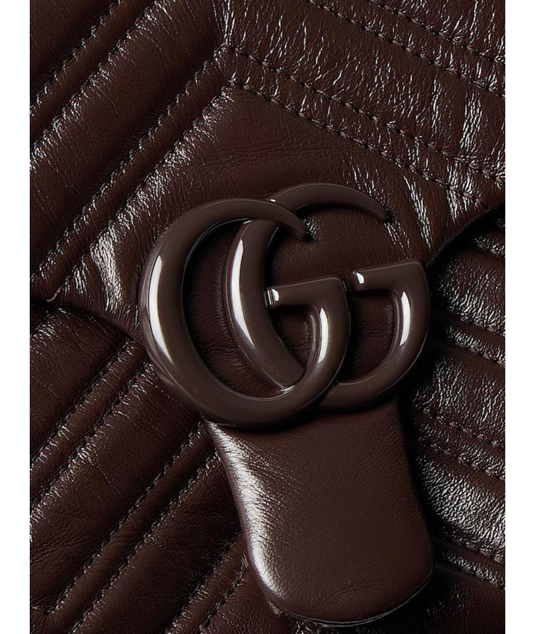 GUCCI Коричневая кожаная сумка через плечо, фото 4