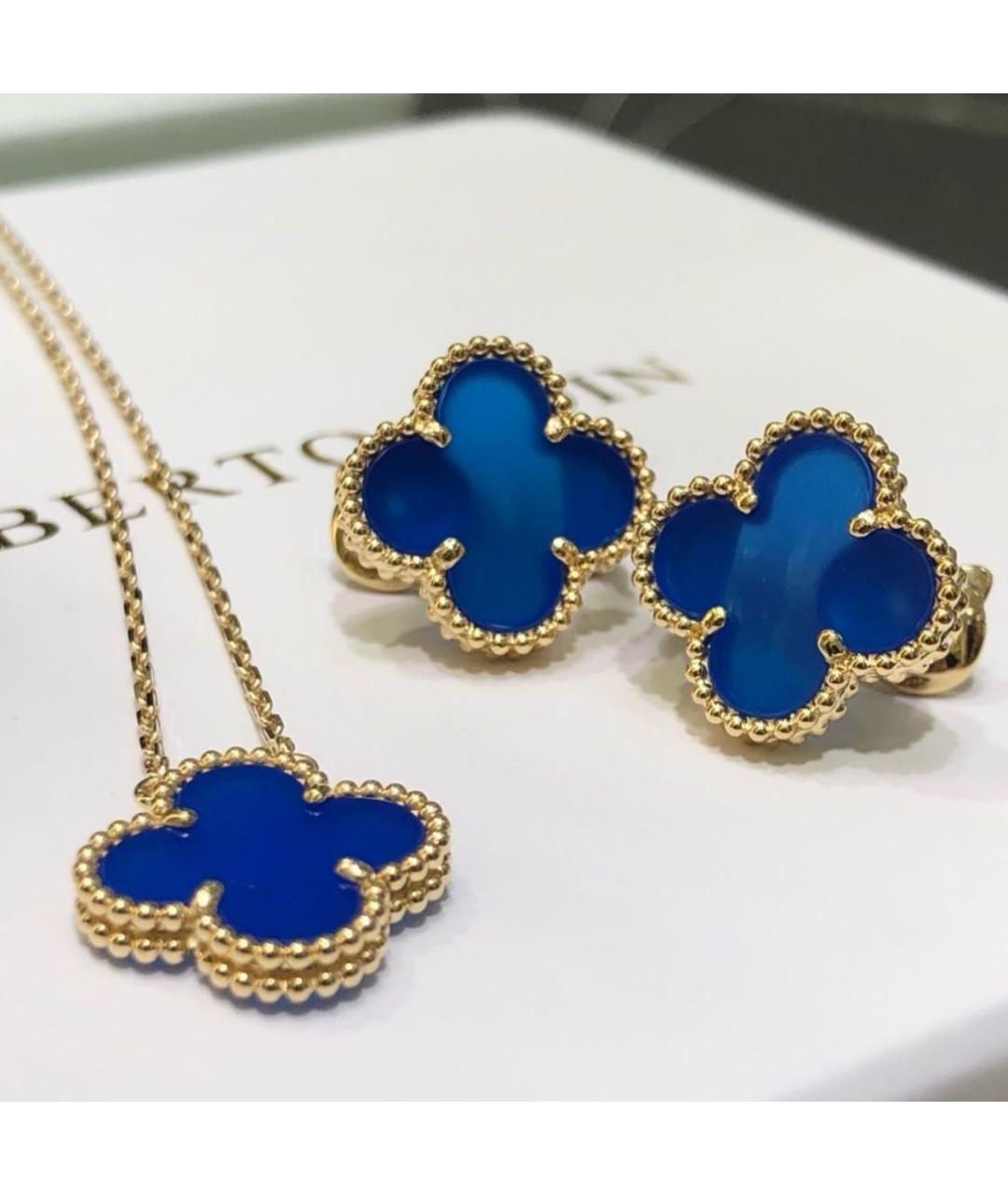 VAN CLEEF & ARPELS Синие серьги из желтого золота, фото 5