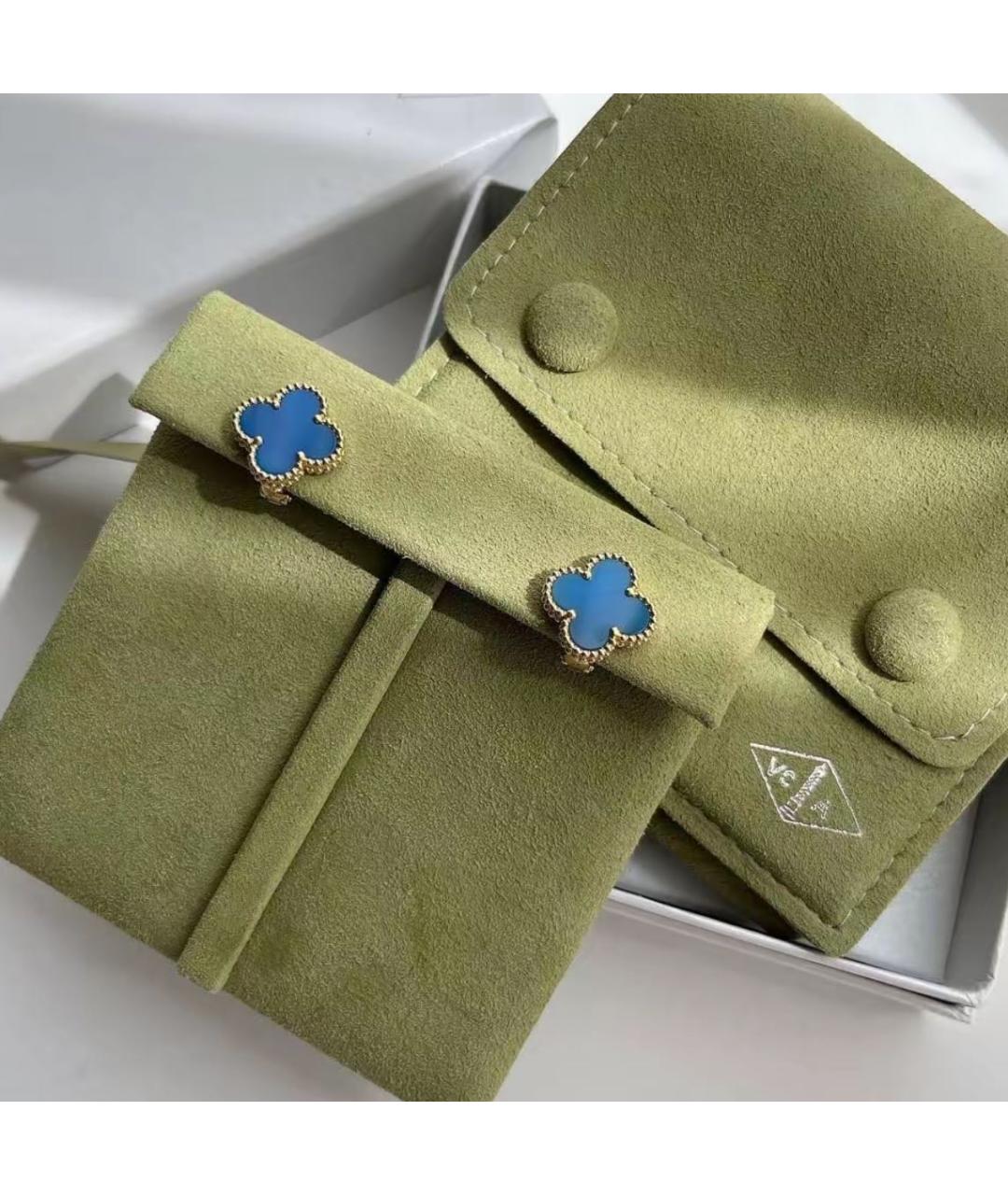 VAN CLEEF & ARPELS Синие серьги из желтого золота, фото 8