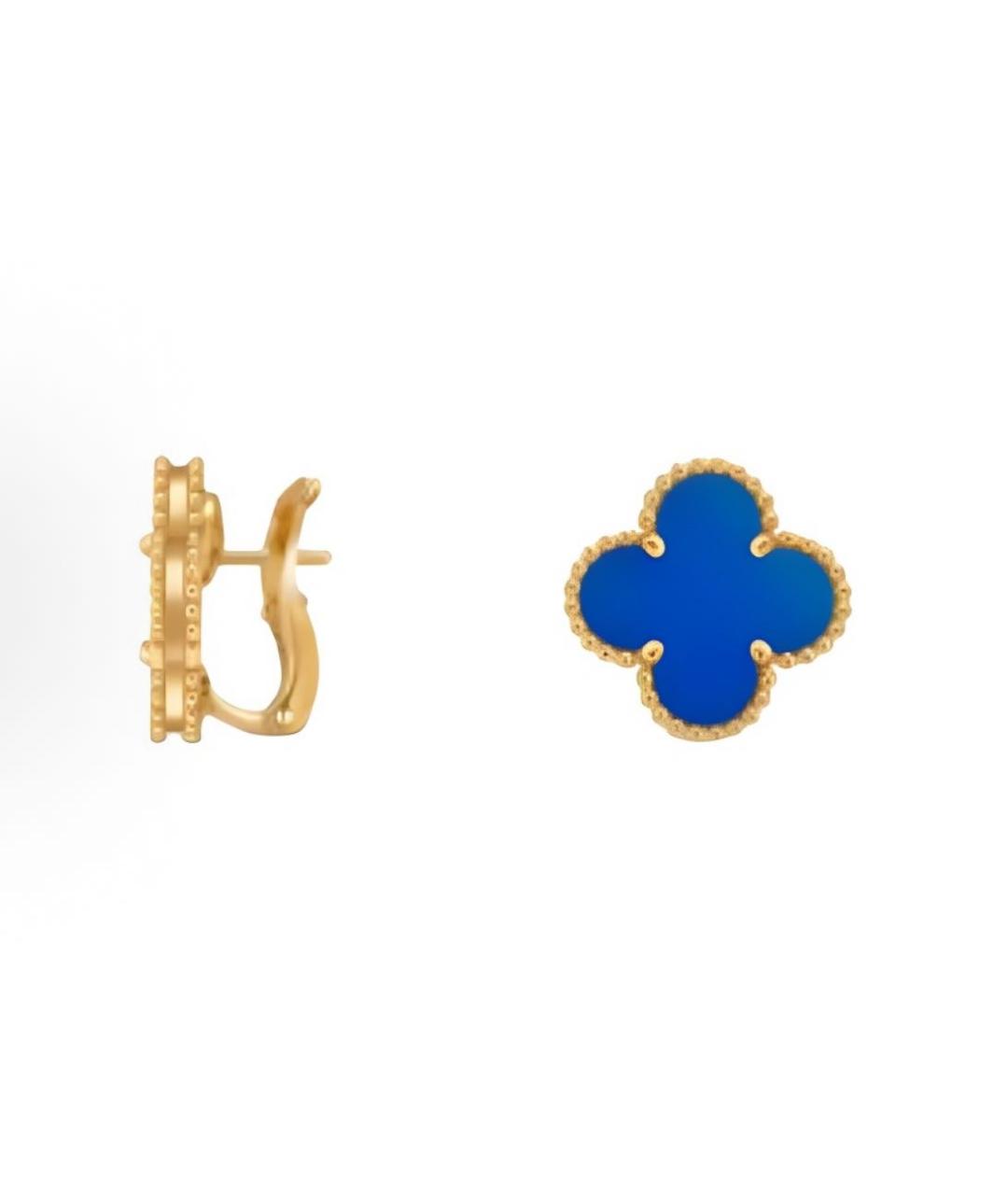 VAN CLEEF & ARPELS Синие серьги из желтого золота, фото 3