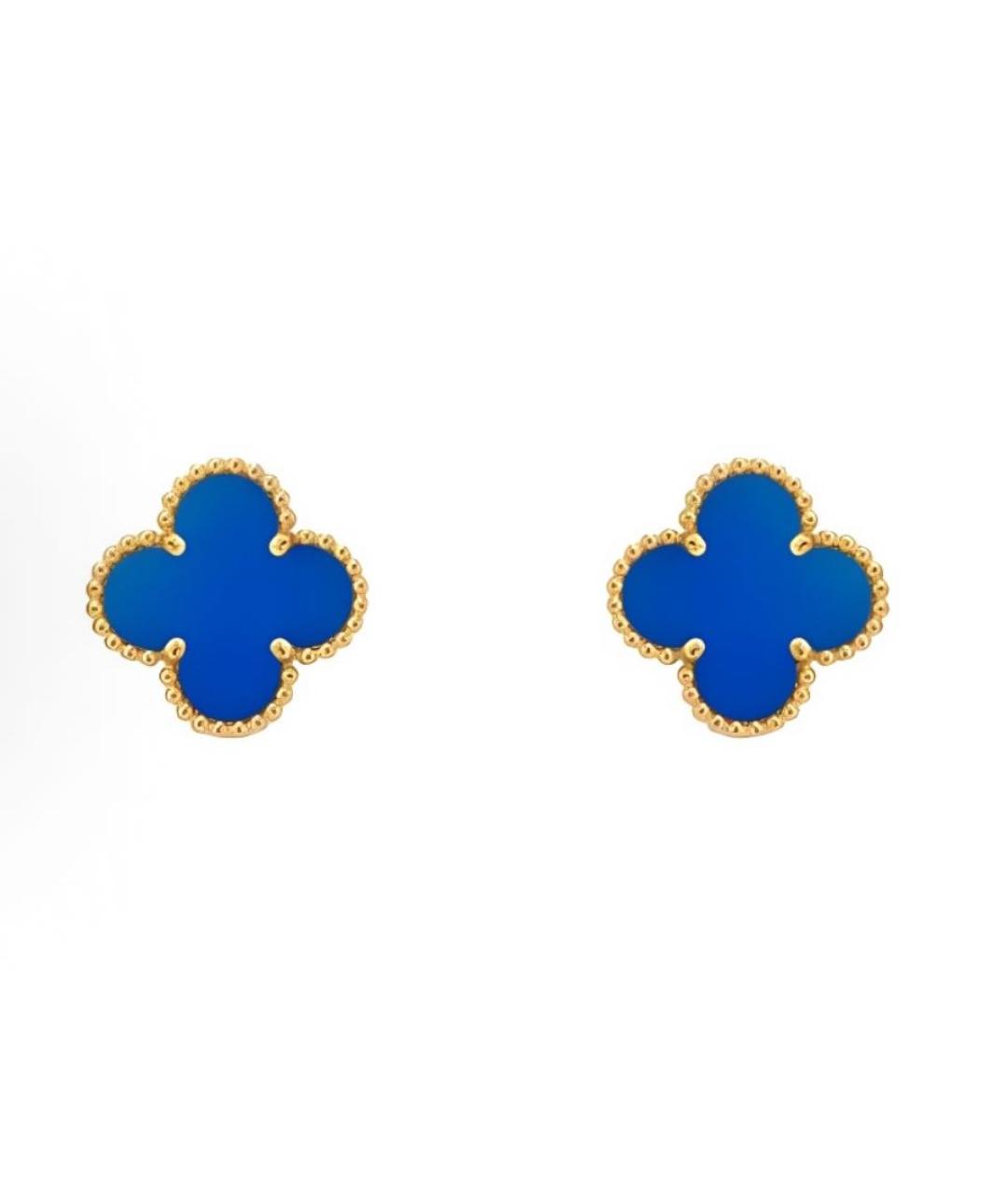 VAN CLEEF & ARPELS Синие серьги из желтого золота, фото 1