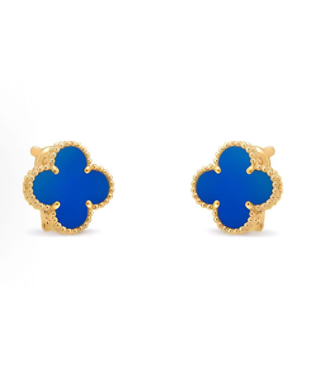 VAN CLEEF & ARPELS Синие серьги из желтого золота, фото 2
