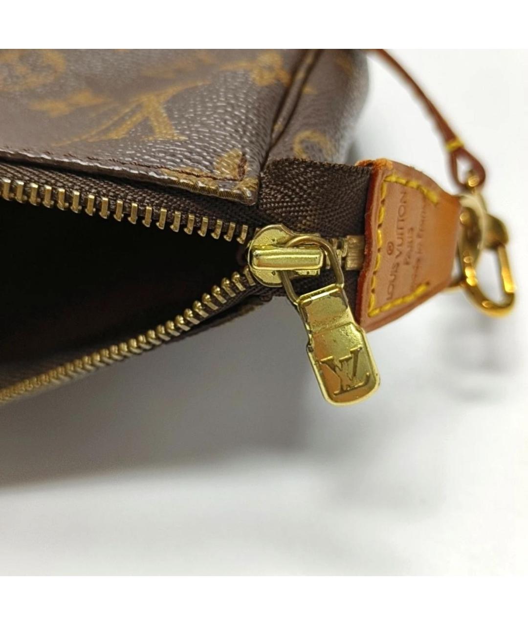 LOUIS VUITTON Коричневая кожаная сумка с короткими ручками, фото 5