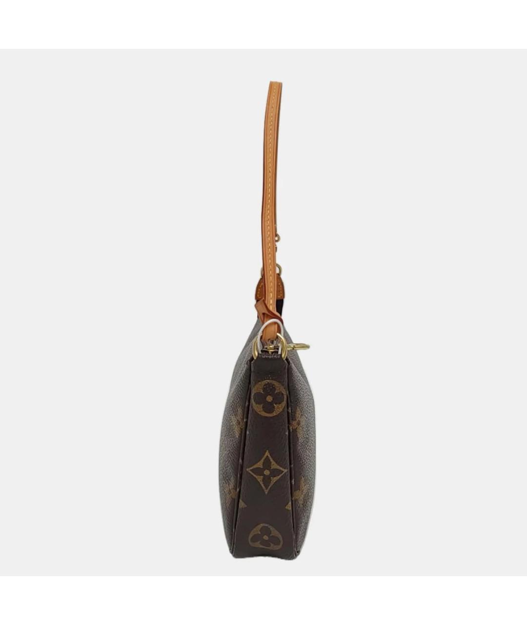 LOUIS VUITTON Коричневая кожаная сумка с короткими ручками, фото 3
