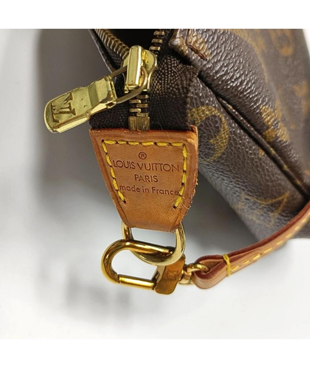 LOUIS VUITTON Коричневая кожаная сумка с короткими ручками, фото 8